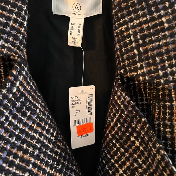 Addition Elle tweed moto jacket - size 20 - Picture 3 of 4